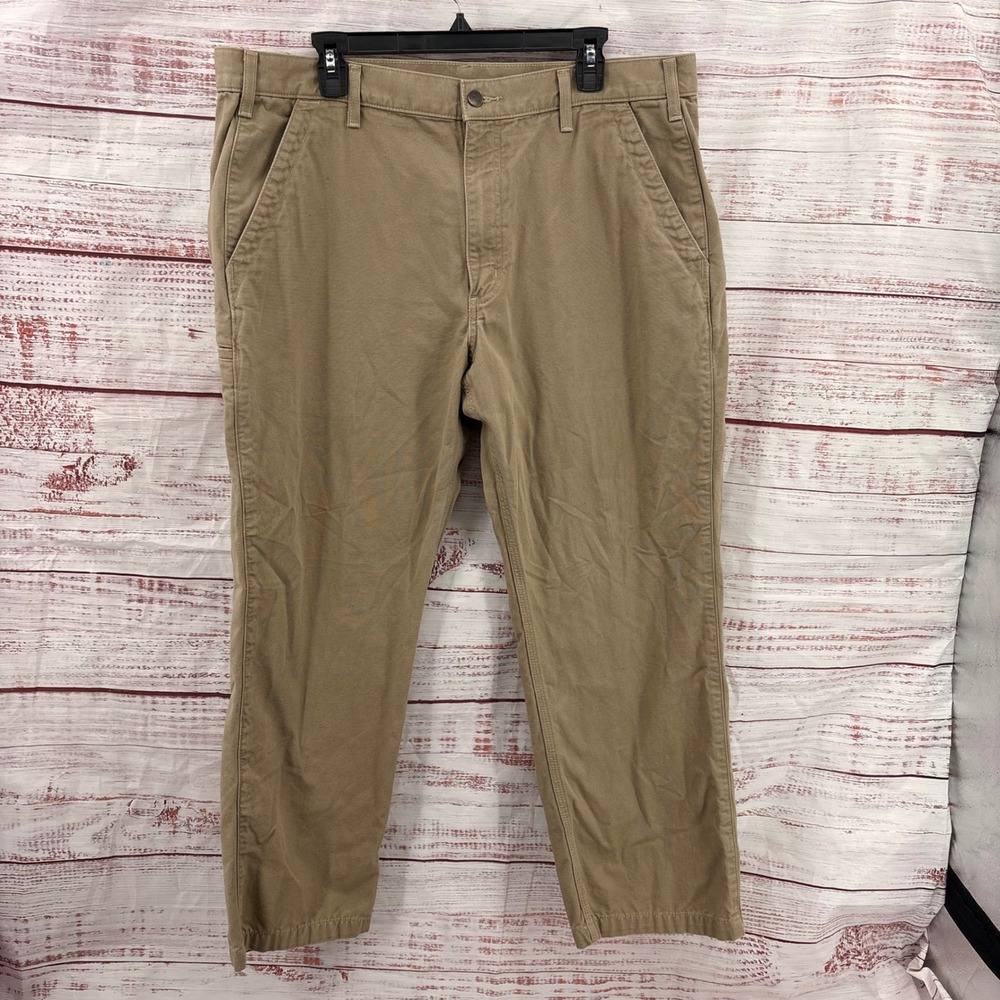 Carhartt Relaxed Fit Work Pants Mens 40x30 Khaki Cotton Utility Carpenter